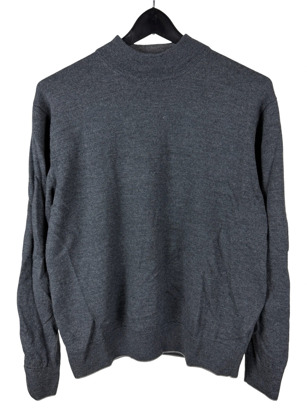 Mens Raffi 100% Extra Fine Merino Wool Grey Essential Pullover Sweater Size S